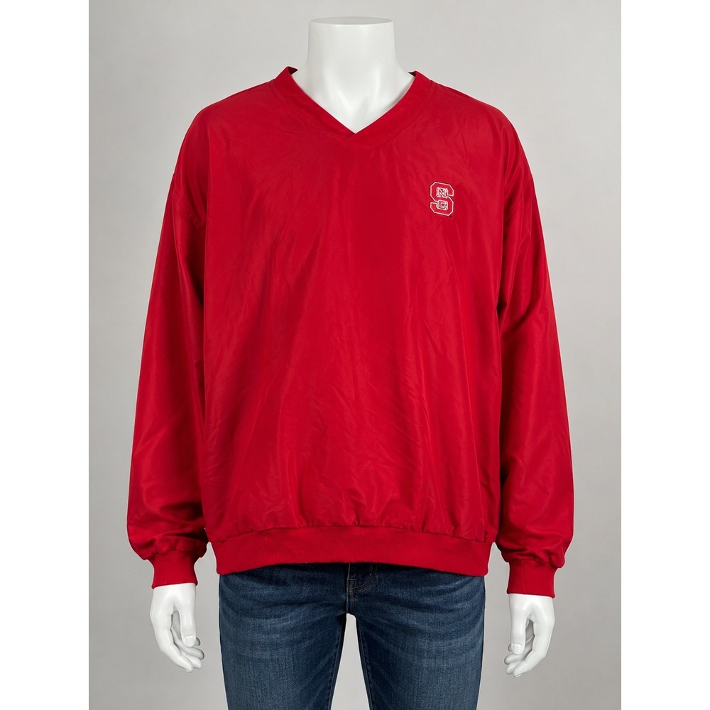 Cutter & Buck Mens NC State Wolfpack V-Neck Golf Shirt Red XXL Pullover Jacket